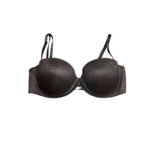 Wonderbra 38C black push up sexy bra underwire bombshell uplift